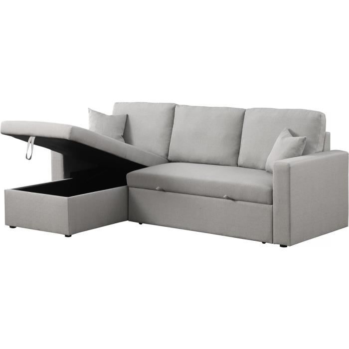 Produit similaire: Canapé d'angle convertible réversible avec coffre Alain - Habitat et Jardin - 3 places - Gris clair - Tissu