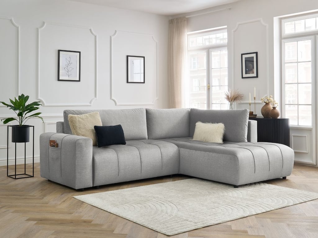 Produit similaire: Canapé d'angle L convertible coffre ARSENE tissu velours gris clair angle droit BOBOCHIC 3 places