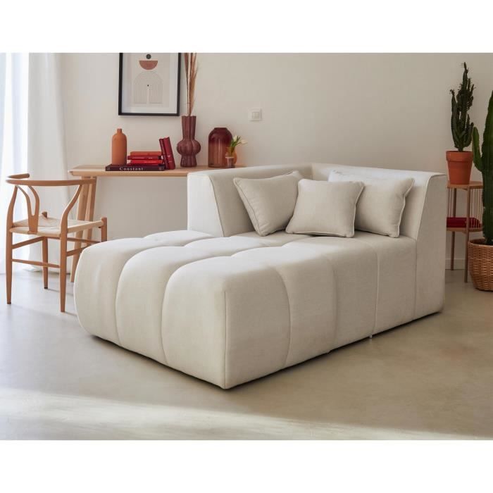 Produit similaire: Canapé Caracas - Module d'assise méridienne gauche - Tissu - Beige - 2 places - Ferme - Réversible