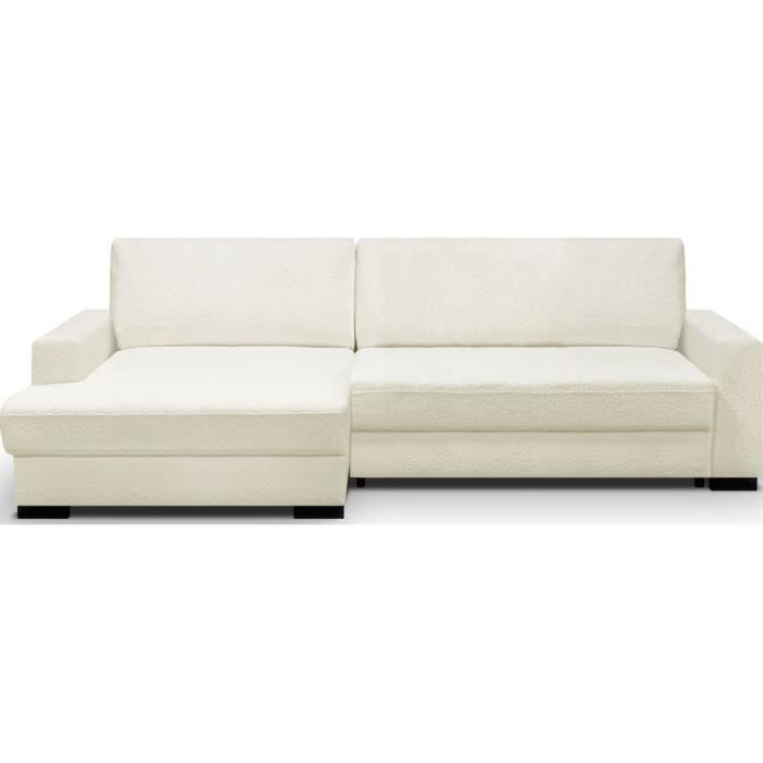 Produit similaire: Canapé d'angle à gauche convertible 3 places avec coffre en tissu bouclé écru - Arty