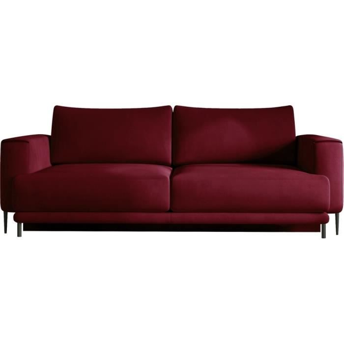 Produit similaire: Canapé 3/4 places convertible et espace de rangement - Rouge - en tissu de qualité, DANY