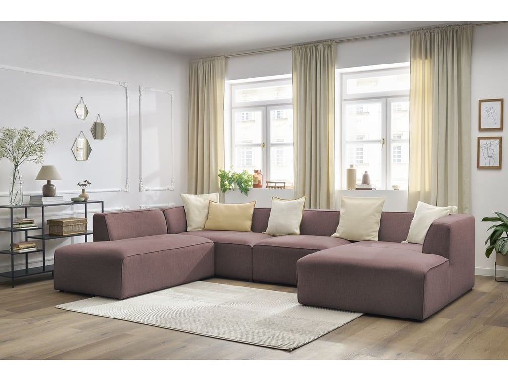 Produit similaire: Canapé panoramique fixe MEGEVE tissu chiné rose angle droit BOBOCHIC 1 places