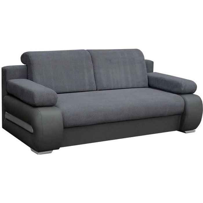 Produit similaire: Canapé convertible en tissu 3 places droit YORK gris foncé