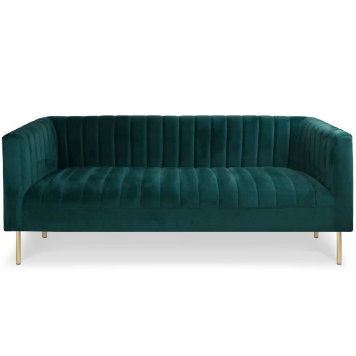 Produit similaire: Canapé moderne 3 places à coutures verticales Sacramento Velours Vert