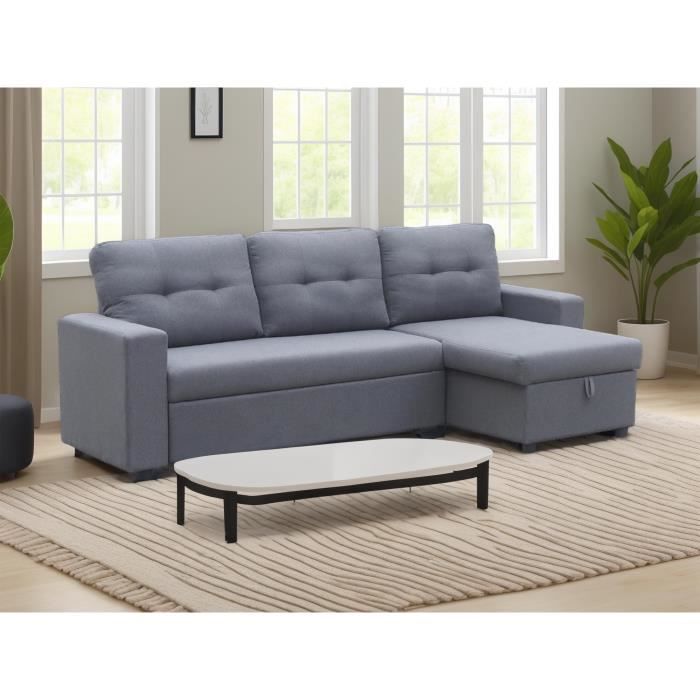 Produit similaire: Canapé d'angle réversible Tulipe - 4 places - Convertible avec coffre - Tissu Gris