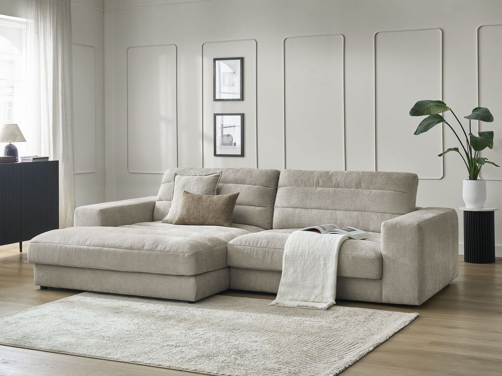 Produit similaire: Canapé d'angle fixe SIERRA tissu texturé taupe angle gauche BOBOCHIC 3 places