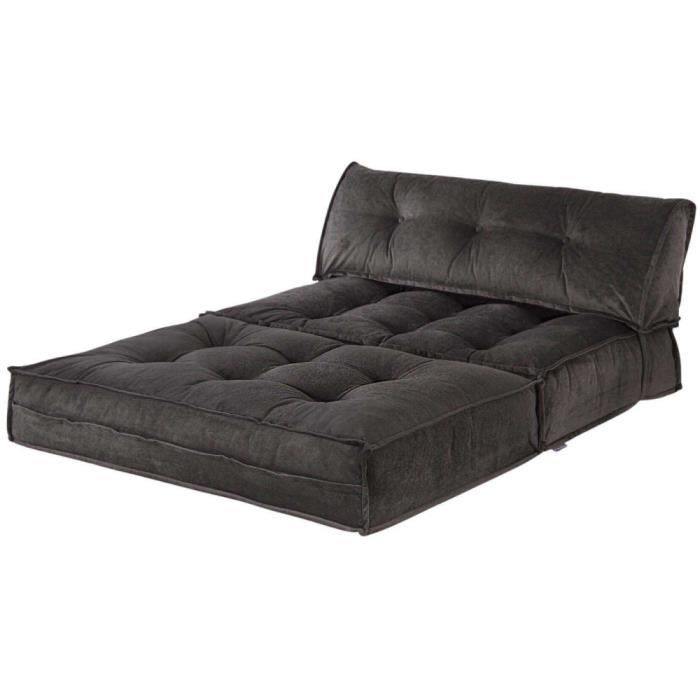 Produit similaire: Canapé chauffeuse 2 places velours Mocca anthracite