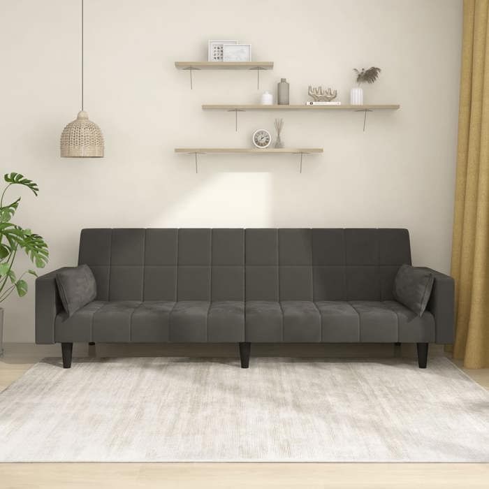 Produit similaire: Canapé-lit à 2 places avec deux oreillers Gris foncé Velours 375848