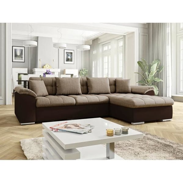 Comfivo - Canapé convertible cuir marron
