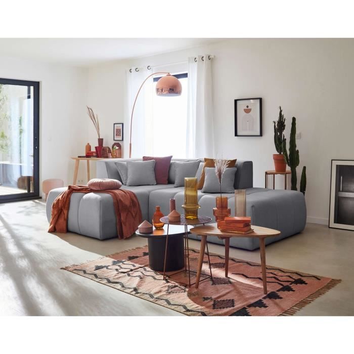 Produit similaire: Canapé modulable d'angle gauche - 4 places - en tissu - Gris - LISA DESIGN