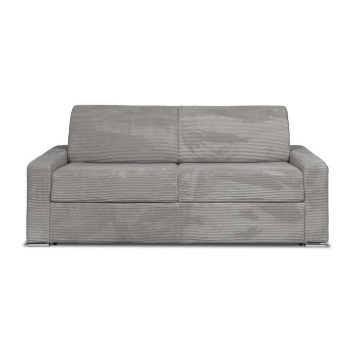 Produit similaire: Canapé 4 places convertible express en velours côtelé gris clair - Couchage 160 cm - Matelas 14 cm - CALITO