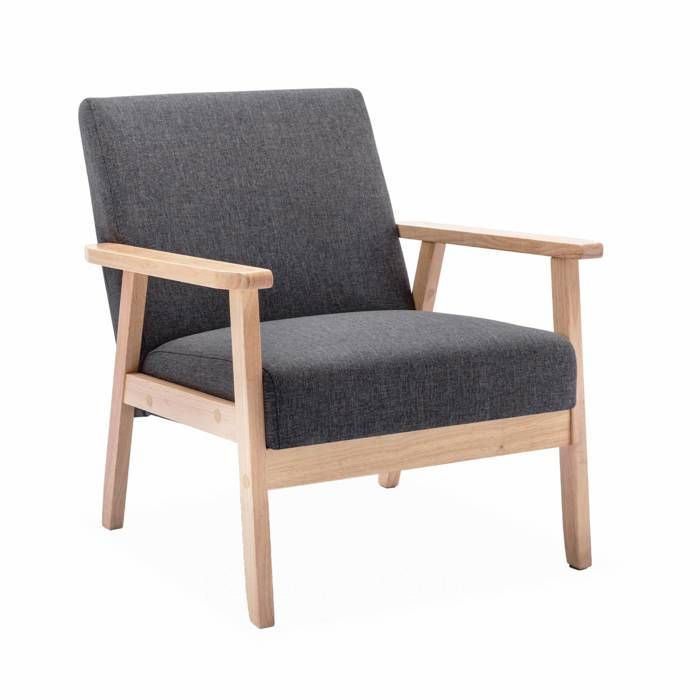 Produit similaire: Fauteuil scandinave en bois et tissu gris foncé. Isak. L 64 x P 69.5 x H 73cm