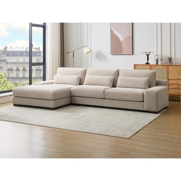 Produit similaire: Canapé d'angle gauche en tissu beige STRALAO