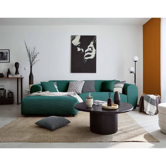 Produit similaire: Canapé d'angle gauche 4 places en velours côtelé - Bleu canard - LISA DESIGN