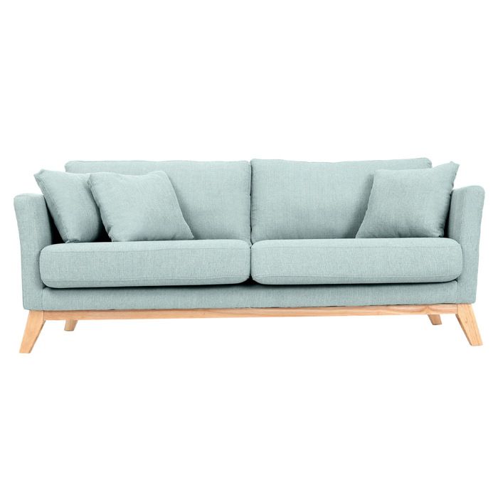 Produit similaire: Canapé scandinave déhoussable 3 places en tissu vert lagon et bois clair OSLO