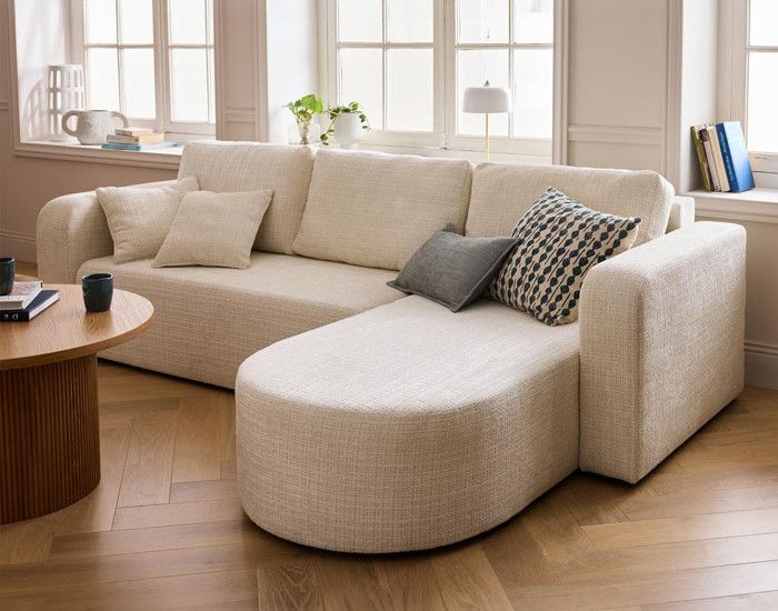 Produit similaire: Miro - canapé d'angle réversible - 4 places - convertible avec coffre - en velours texturé - Beige