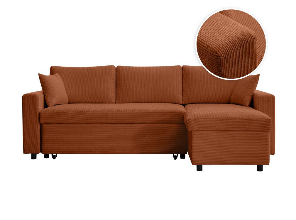 Produit similaire: MARIA - Canapé d'angle réversible, convertible en velours côtelé avec coffre