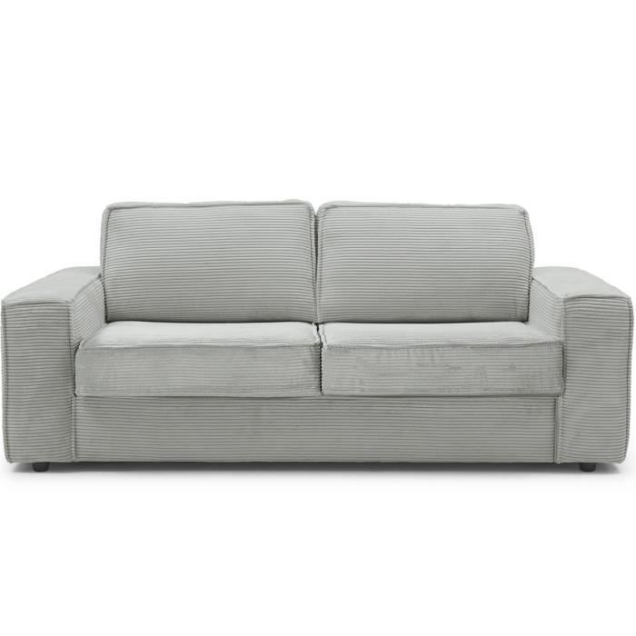 Produit similaire: Canapé convertible 3 places en velours côtelé gris - Ouverture express - Couchage quotidien - Matelas HD 140 x 190 - Dario