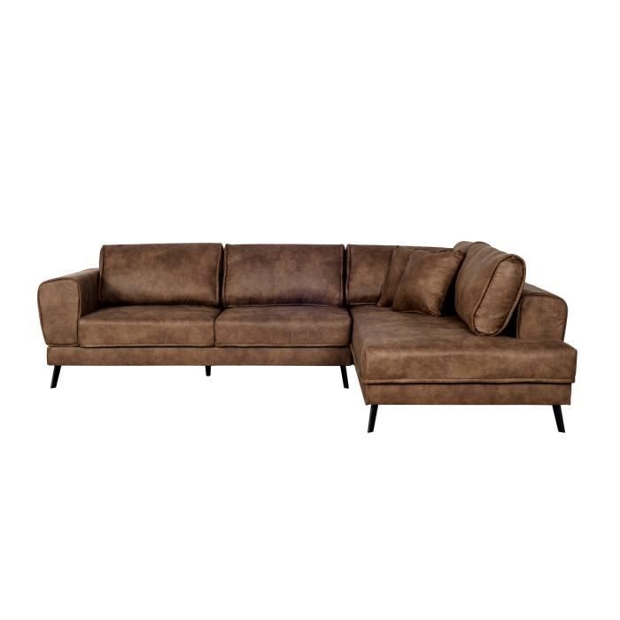 Produit similaire: Canapé d'angle droit INDIA 4 places convertible 2 coffres en tissu marron industriel - Marron - L304 x 212 x 86cm - LOUNGITUDE