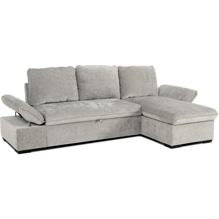 Produit similaire: Canapé d'angle réversible - 4 places - CANDY - Tissu Gris clair - Coffre - 297 x 148 x 85 cm - CASAPY