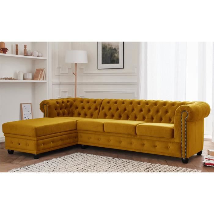 Produit similaire: Canapé d'angle Chesterfield - Lisa Design - William - 4 places - Velours - Jaune