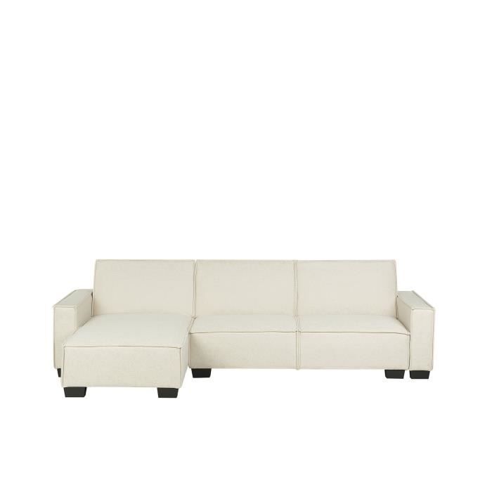 Produit similaire: Canapé angle convertible BELIANI ROMEDAL - 3 places - Tissu beige - Couchage quotidien