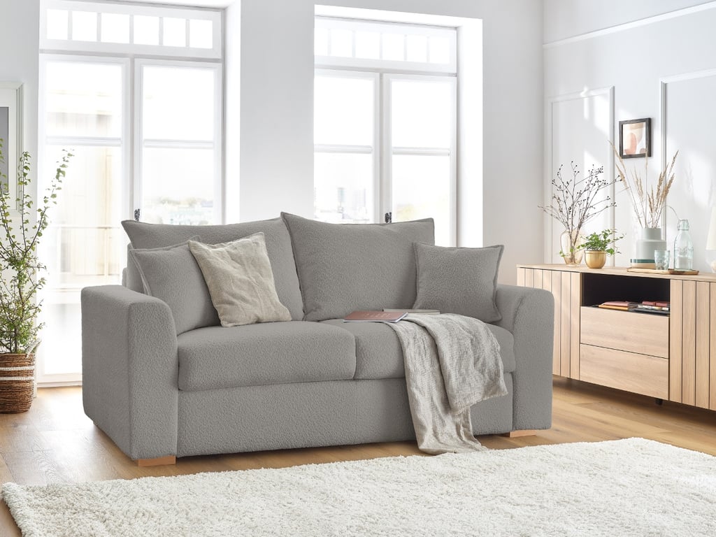 Produit similaire: Canapé droit convertible ouverture express AUGUSTIN tissu bouclette gris clair 140x200 BOBOCHIC 3 places