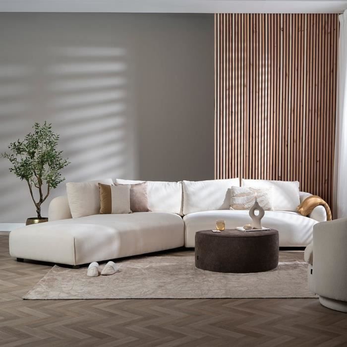 Produit similaire: Livin24  Canapé d'angle gauche scandinave Isa chenille blanc cassé