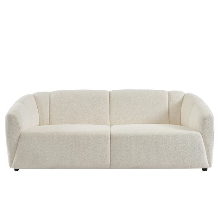 Produit similaire: Canapé droit JOE en tissu bouclette blanc fixe 3 places