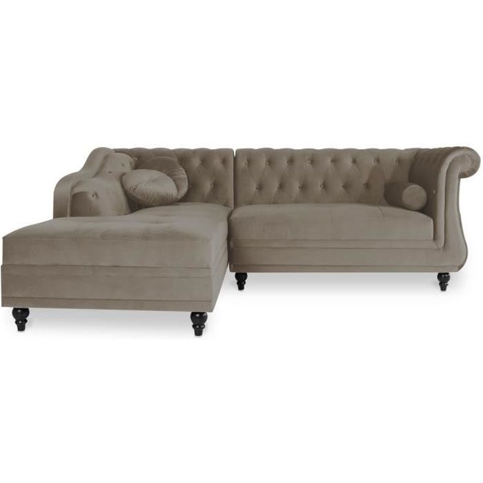 Produit similaire: Canapé d'angle Gauche Empire Taupe Velours style Chesterfield - Marron - Fixe - 5 personnes - 180cm - 240cm