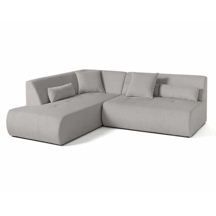 Produit similaire: Onyx - canapé modulable d'angle gauche 5 places - en velours côtelé - Gris clair