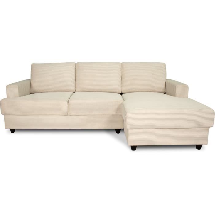 Produit similaire: Canapé d'angle droit 4 places - PAUL in cord - Tissu Beige - 216 x 141 x 79 cm - Fabriqué en Ukraine