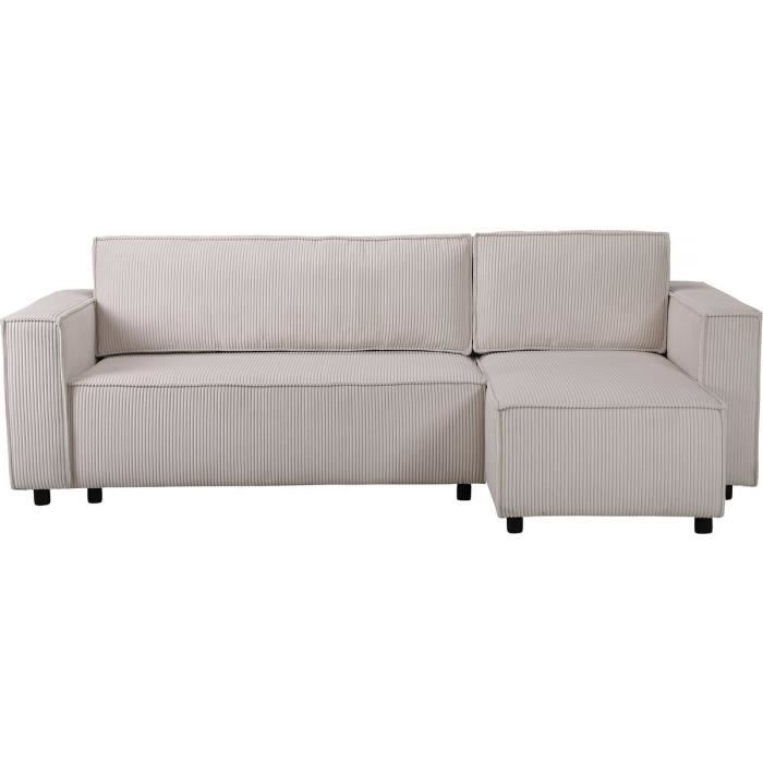 Produit similaire: Canapé d'angle en velours côtelé "Montaigne S" - 3 places - Beige