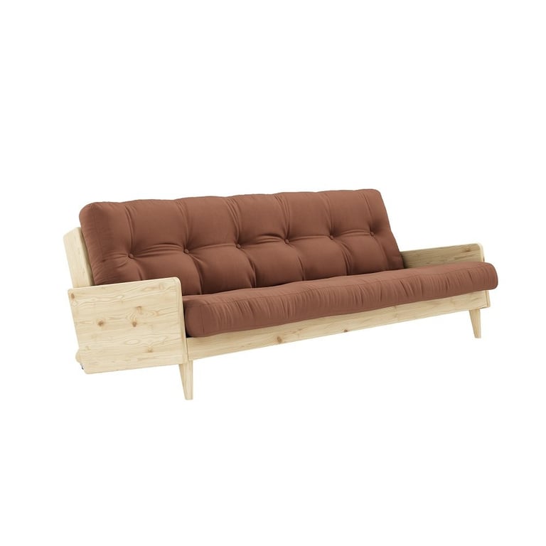 Produit similaire: Canapé 3 places convertible INDIE style scandinave futon brun argile couchage 130*190 cm.