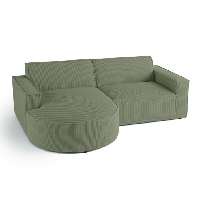 Produit similaire: Spiaggia - canapé d'angle gauche - 4 places - en velours côtelé - Vert sauge