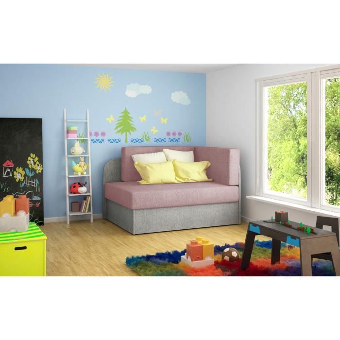 Produit similaire: Canapé convertible en tissu 1 places droit RAISA Gris Clair + Rose Foncé