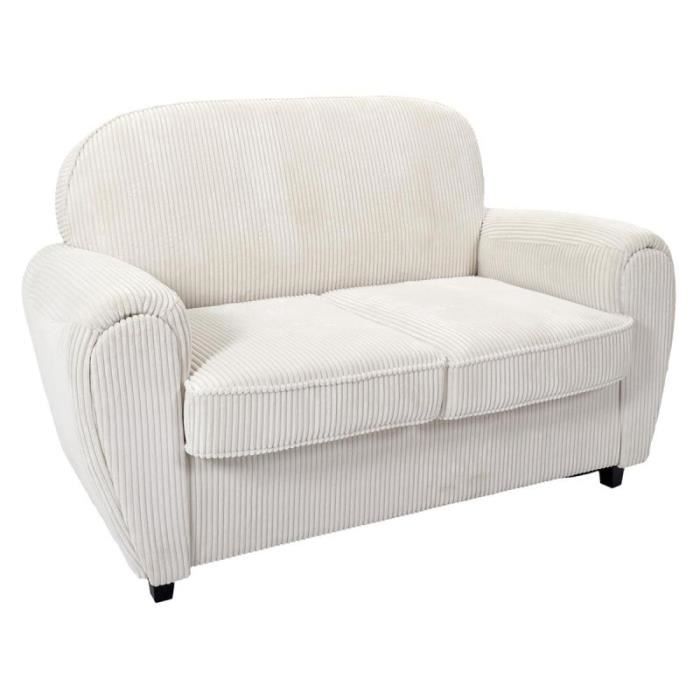 Produit similaire: Canapé Club 2 Places Côtelé "Scott" 137cm Beige