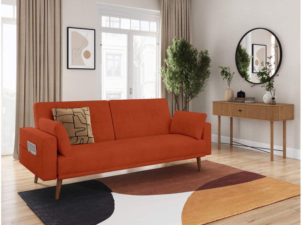 Produit similaire: Canapé droit scandinave ELGA convertible 3 places en velours côtelé