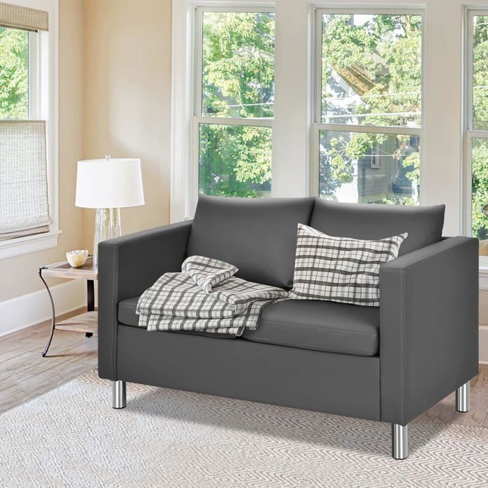 Produit similaire: GOPLUS Canapé 2 Places,Sofa de Salon avec Pieds en Métal,Coussins et Dossier Doux et Confortables Style Nordique Gris