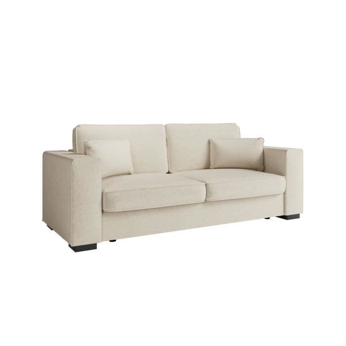 Produit similaire: Canapé droit fixe 3 places BELAMI en tissu - Beige - L231 x P93 x H86cm - LOUNGITUDE