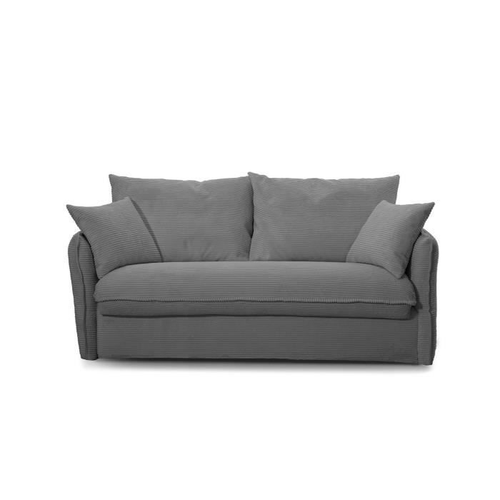 Produit similaire: Canapé convertible 3 places en tissu velours côtelé L185 cm - 185 cm X 104 cm X 90 cm - MIKA - Gris anthracite