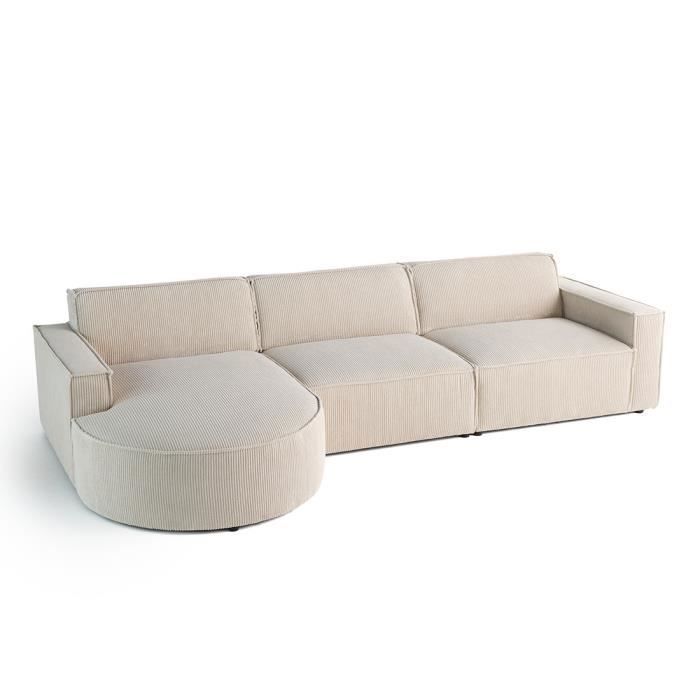 Produit similaire: Spiaggia - canapé d'angle gauche - 5 places - en velours côtelé - Beige