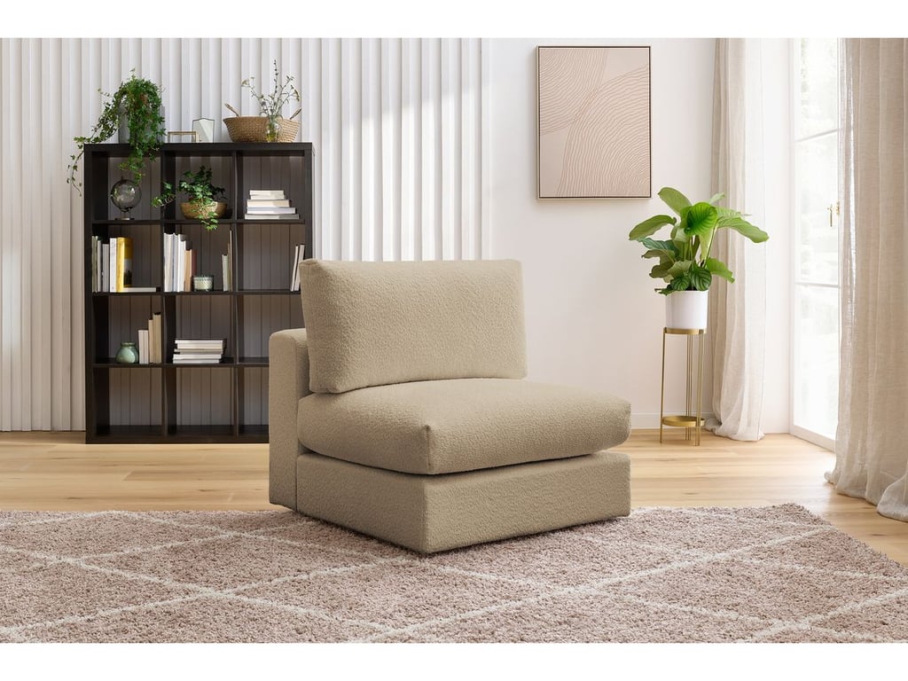 Produit similaire: Chauffeuse 1 place pour canapé modulable PARIS tissu bouclette marron BOBOCHIC 1 places