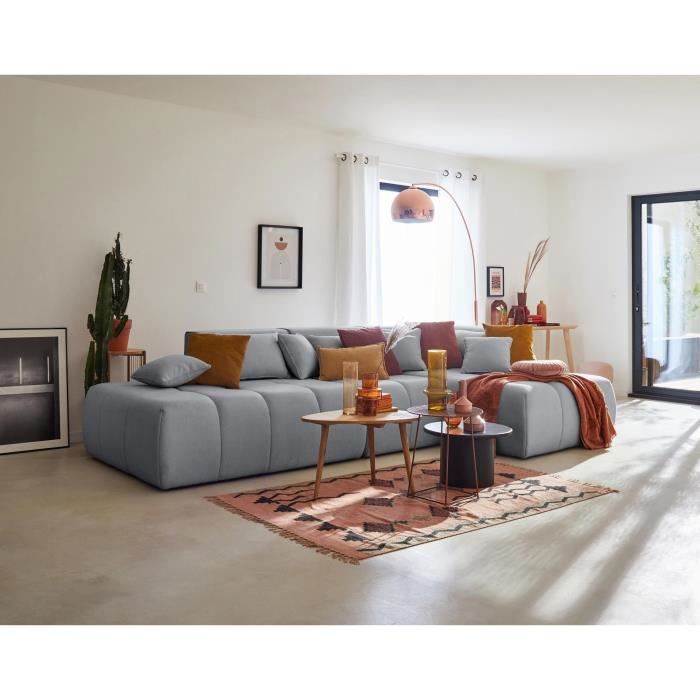Produit similaire: Canapé modulable d'angle droit Caracas - 5 places - en tissu - Gris