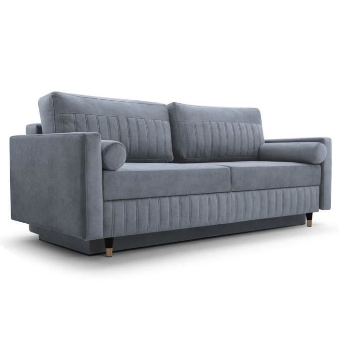 Produit similaire: Canapé en lit convertible avec coffre de rangement 3 places relax droit213x83x104 NANCY (Gris foncé - Cloud 97)