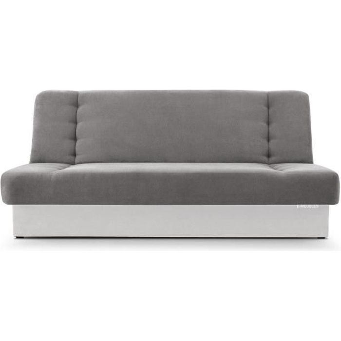Produit similaire: Canapé en lit Convertible avec Coffre de Rangement 3 Places Relax clic clac Banquette BZ en Tissu Cyprus Gris + Blanc simili cuir