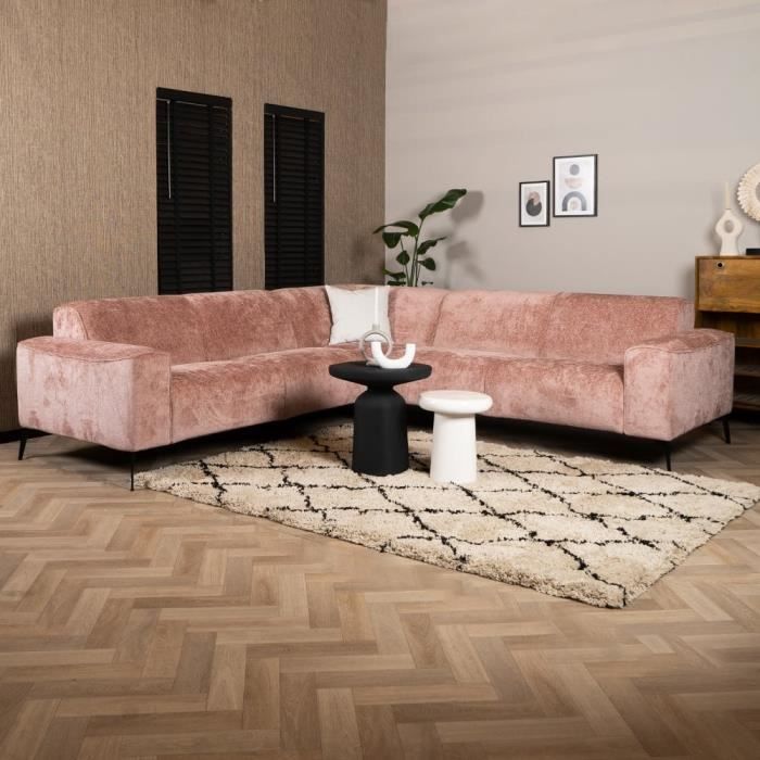 Produit similaire: Livin24  Canapé d'angle scandinave Vegas rose tissu chenille gauche/droit