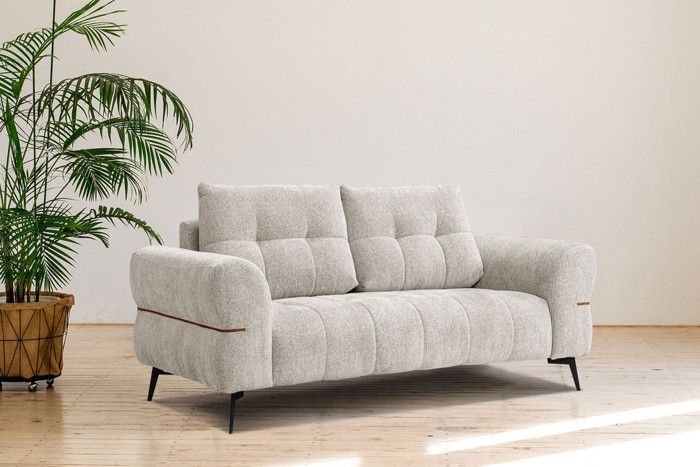 Produit similaire: Canapé droit 2 places tissu beige foncé - Salvini