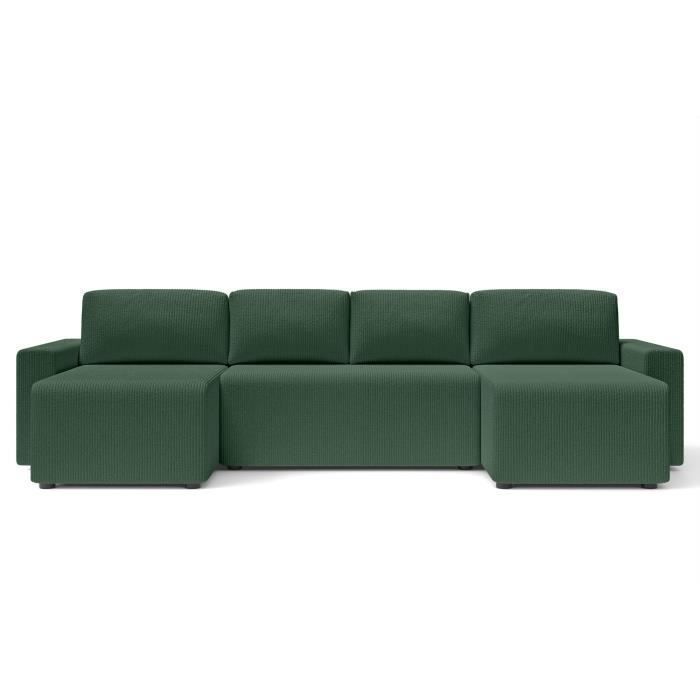 Produit similaire: Canapé panoramique convertible MAX en velours côtelé vert 6 places - Coffre de rangement - BAÏTA