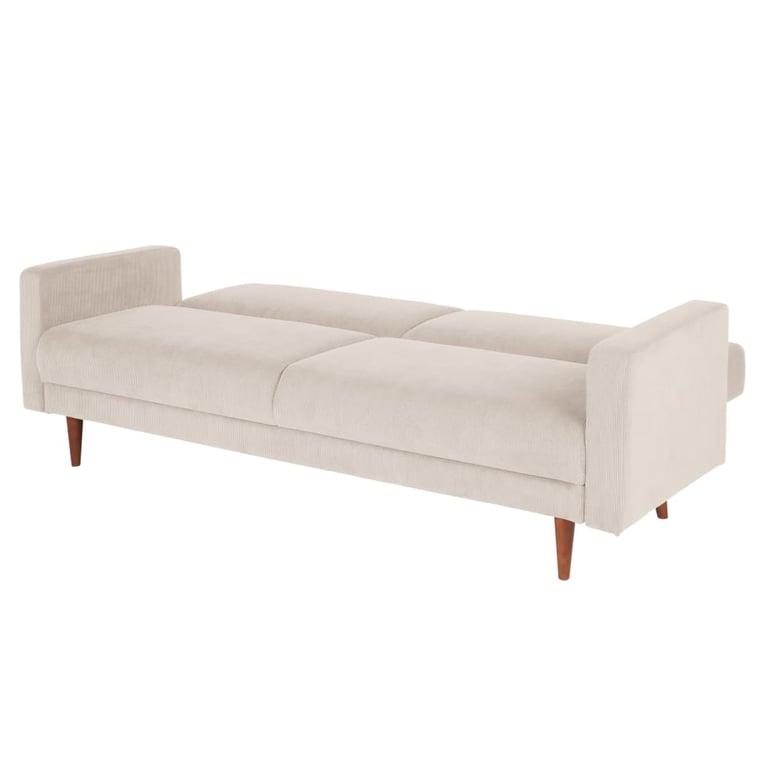 Canapé Livia 3 places velours côtelé beige convertible - Vue supplémentaire 3